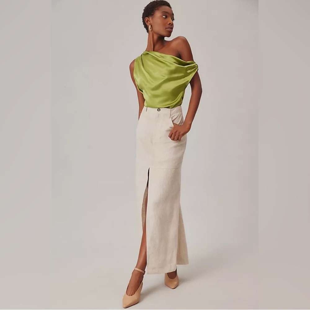 Reformation Beige Maxi Skirt